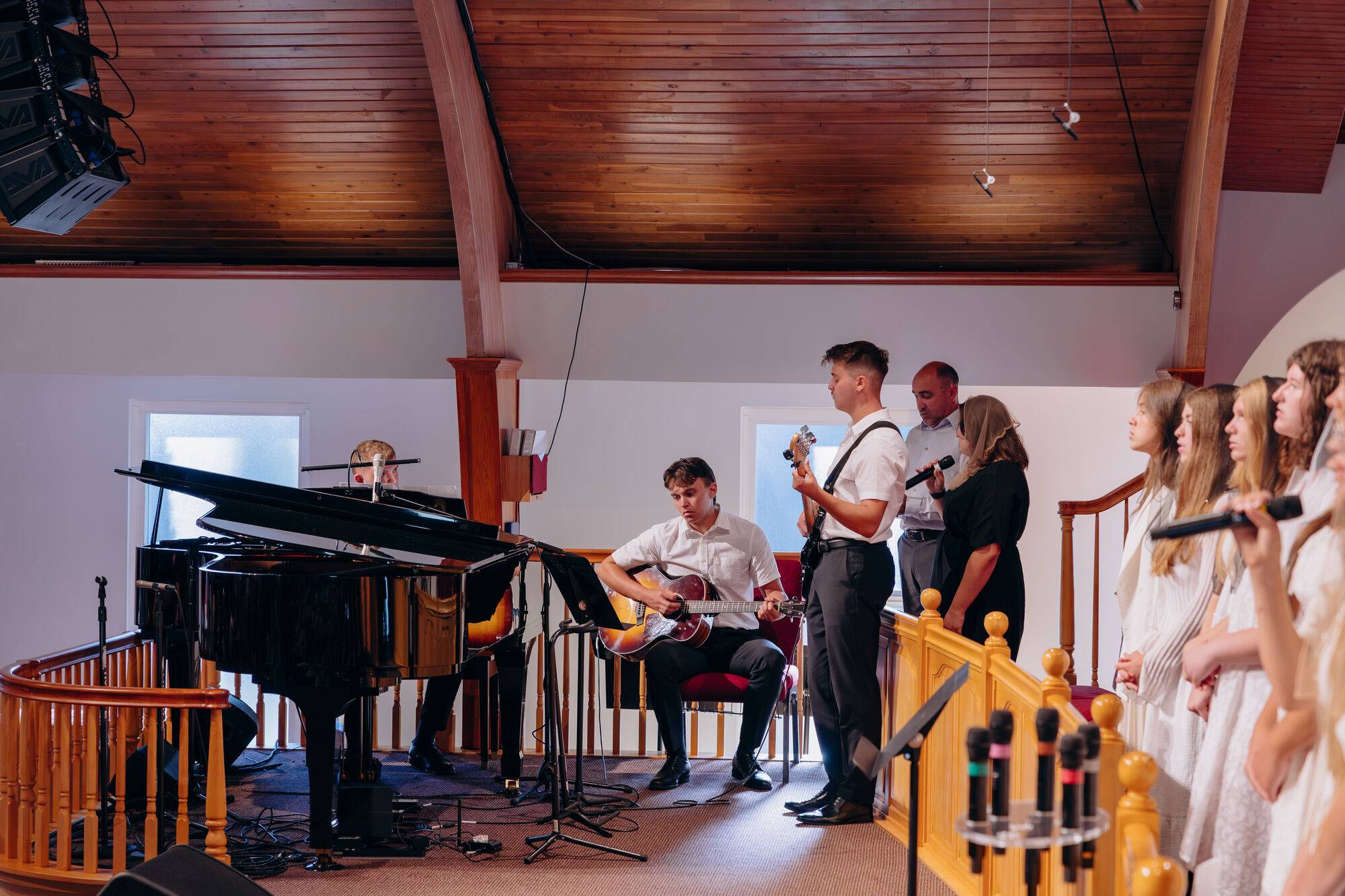 Worship musicians on stage